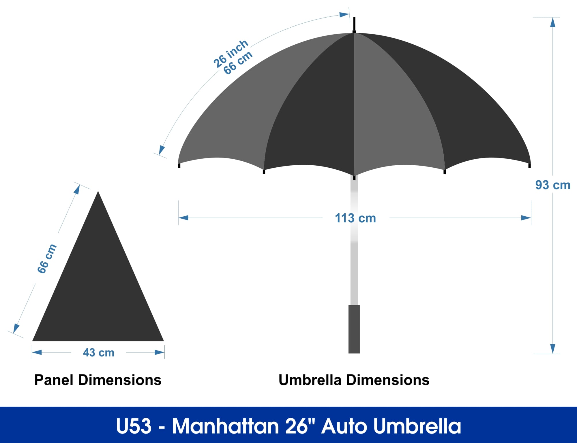 Manhattan 26″ Auto Umbrella