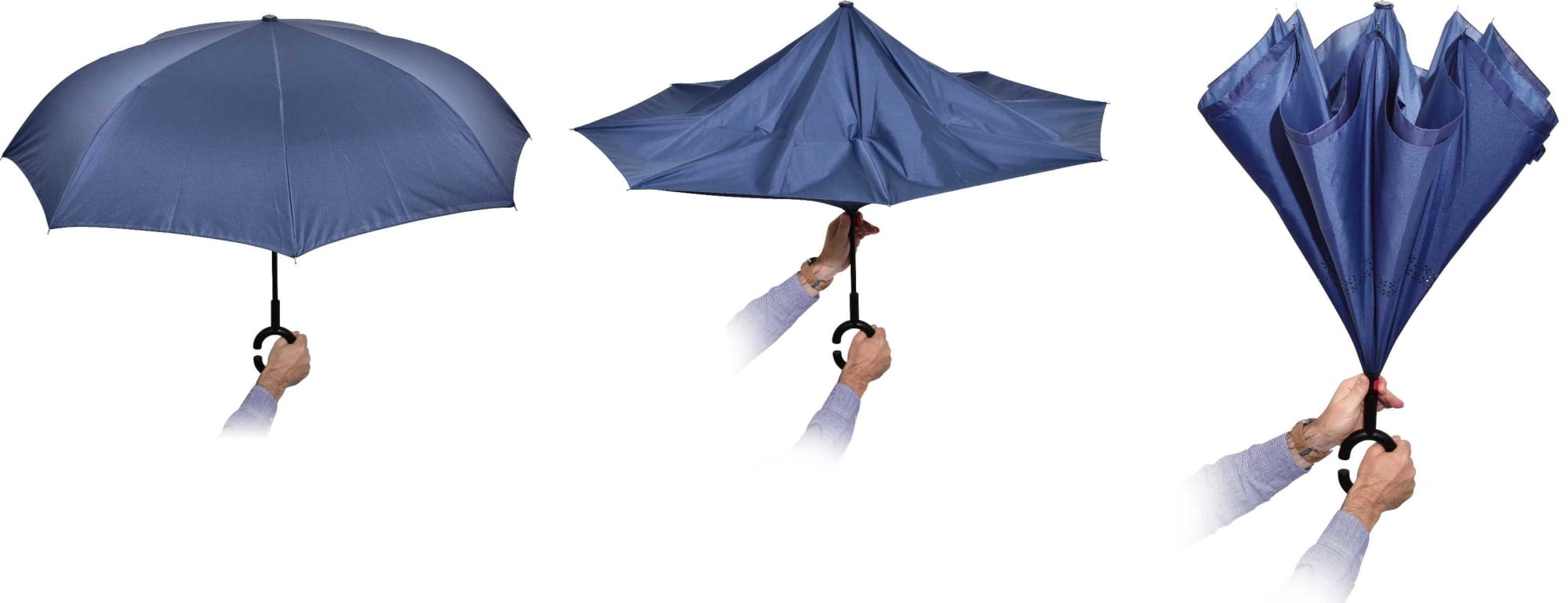 Alternative view of The Inverter Umbrella with J Handle