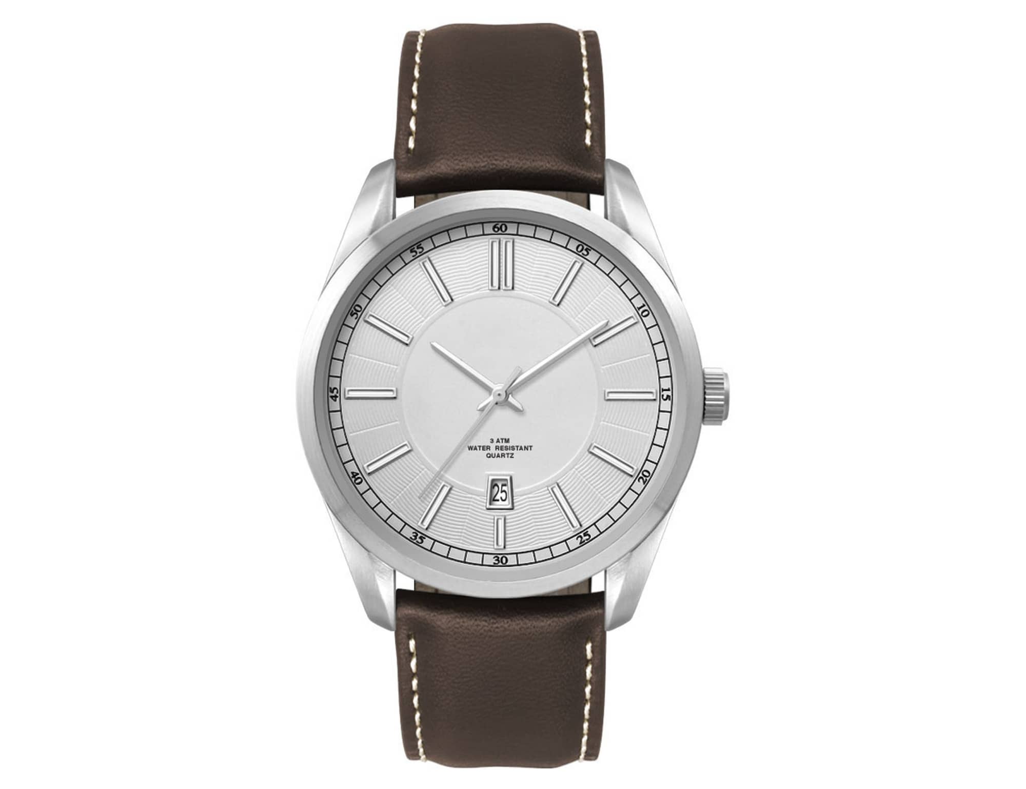 Mens Casual Dress Watch, Leather Strap - W6015-M-SD6 Image 
