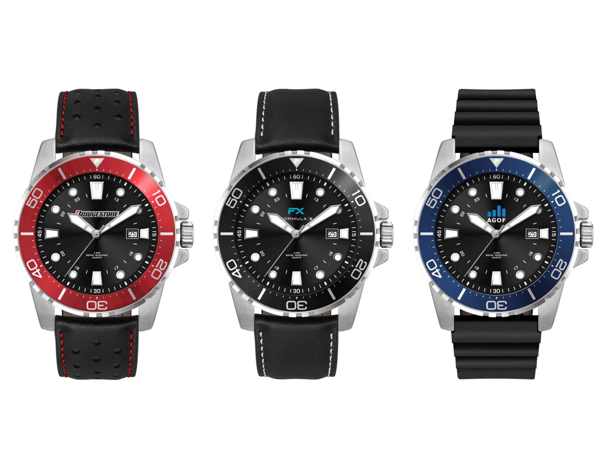 Sports Watch, Leather or Silicone Strap