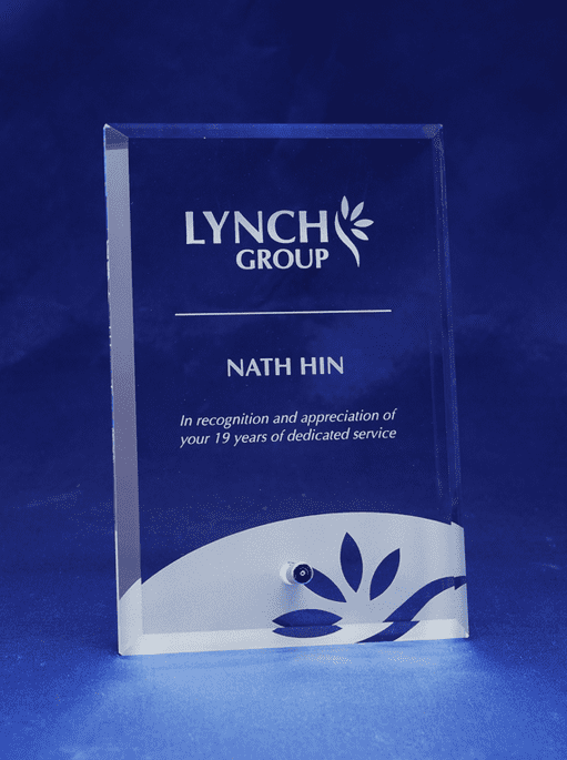 Clear Glass Rectangle - Laser Engraved