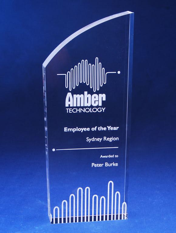 Contemporary Acrylic Trophy with Laser Engraving