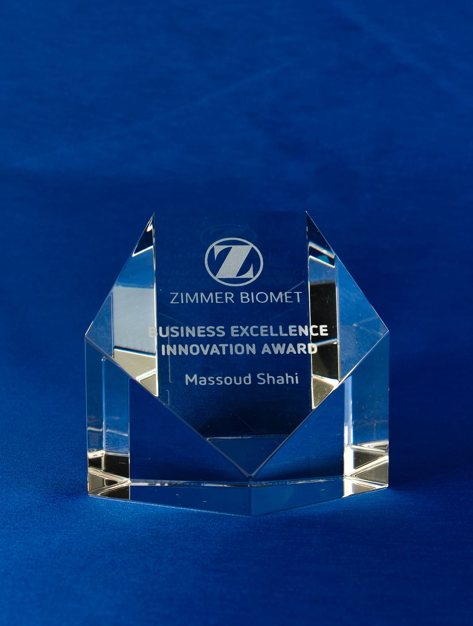 Sliced Crystal Pentagon Paperweight + Gift Box