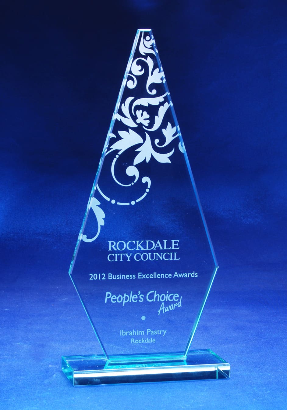 Jade Glass Arrowhead Trophy