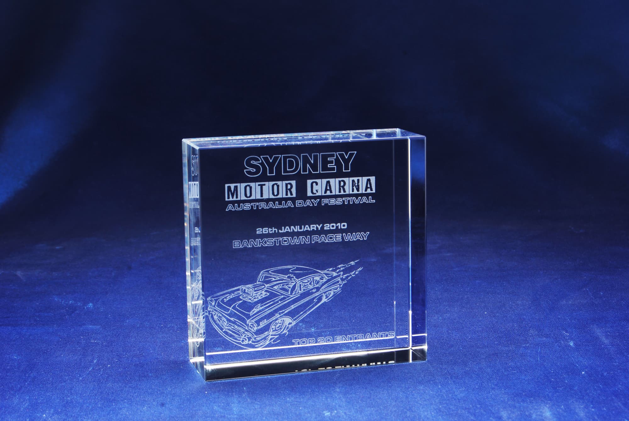 Square Space Optical Crystal Award with Etching