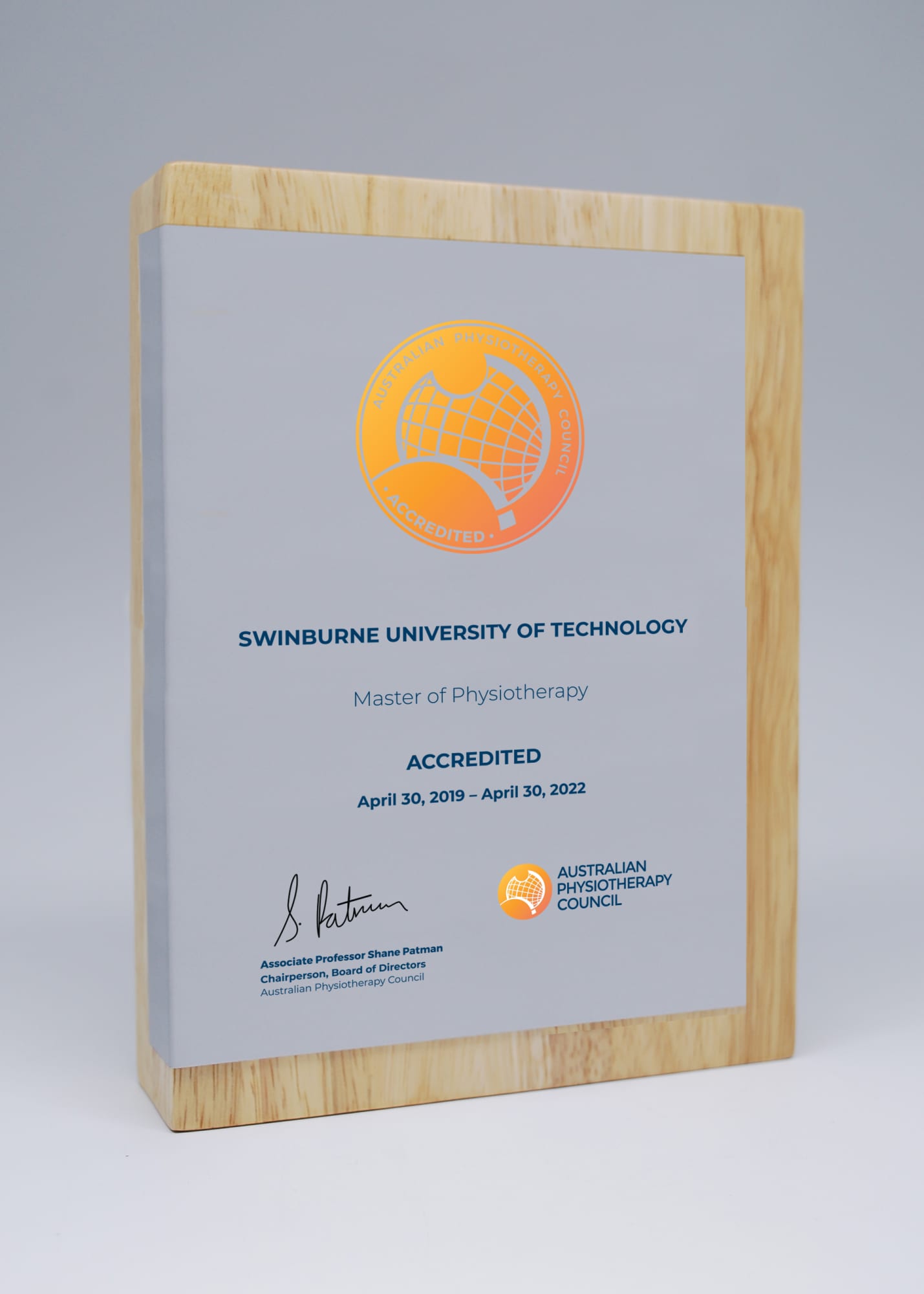 Wood Block Award with Printed Metal Plate