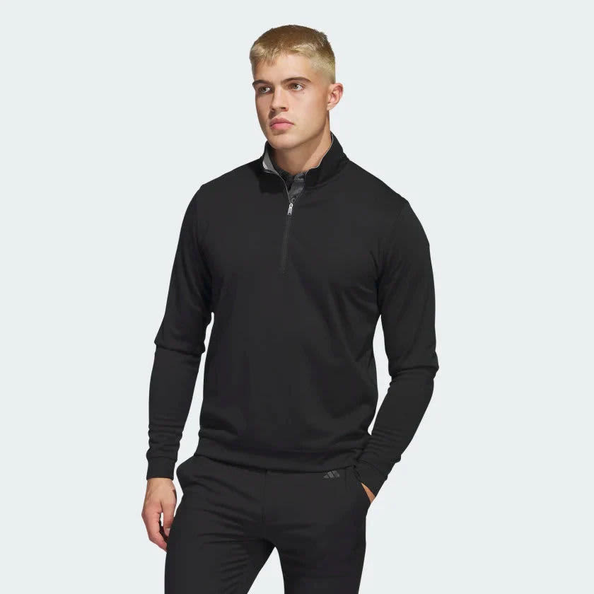 Adidas Mens Elevate Quarter Zip Pullover Black