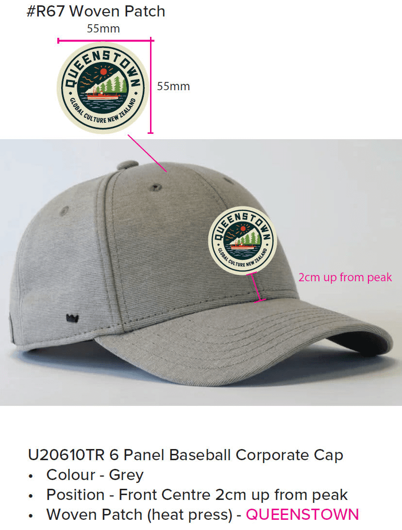 GC U20610TR Grey Cap With Roumd Queenstown Adhesive Patch