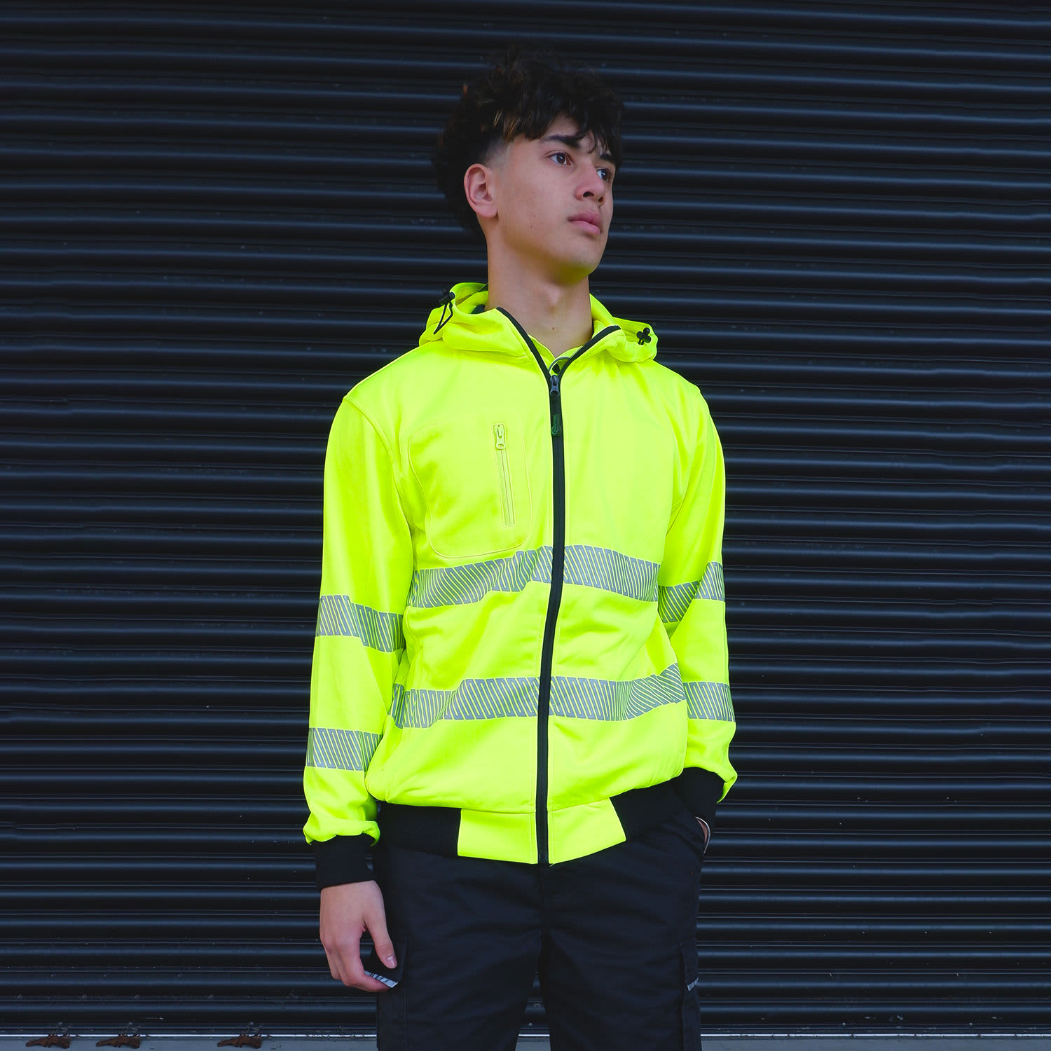 Workguard Recycled Hi Vis Day/Night Zipped Hoodie