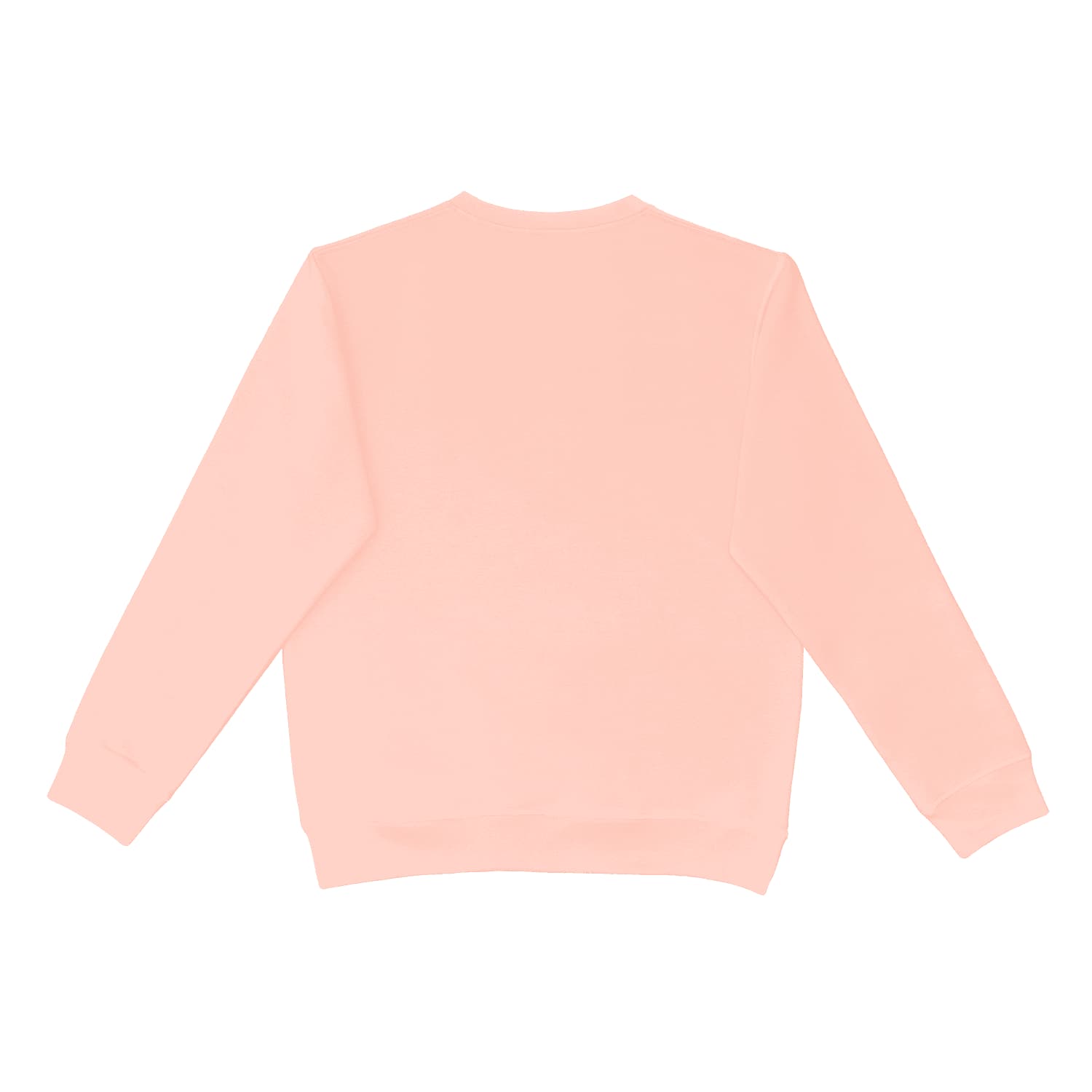 A pastel pink crewneck jumper with long sleeves and a relaxed fit, featuring a plain back.