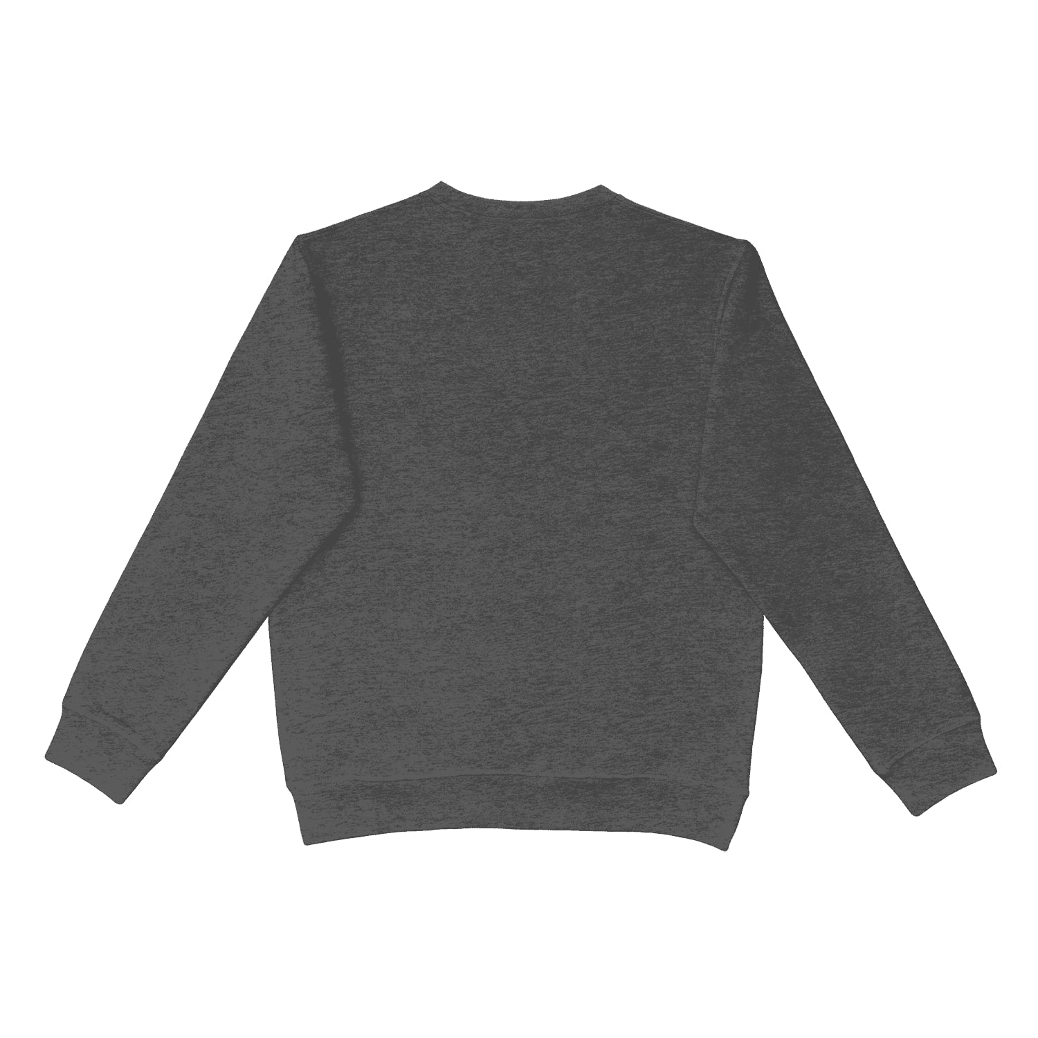 A grey crewneck jumper with long sleeves and a relaxed fit, featuring a subtle texture and ribbed cuffs.