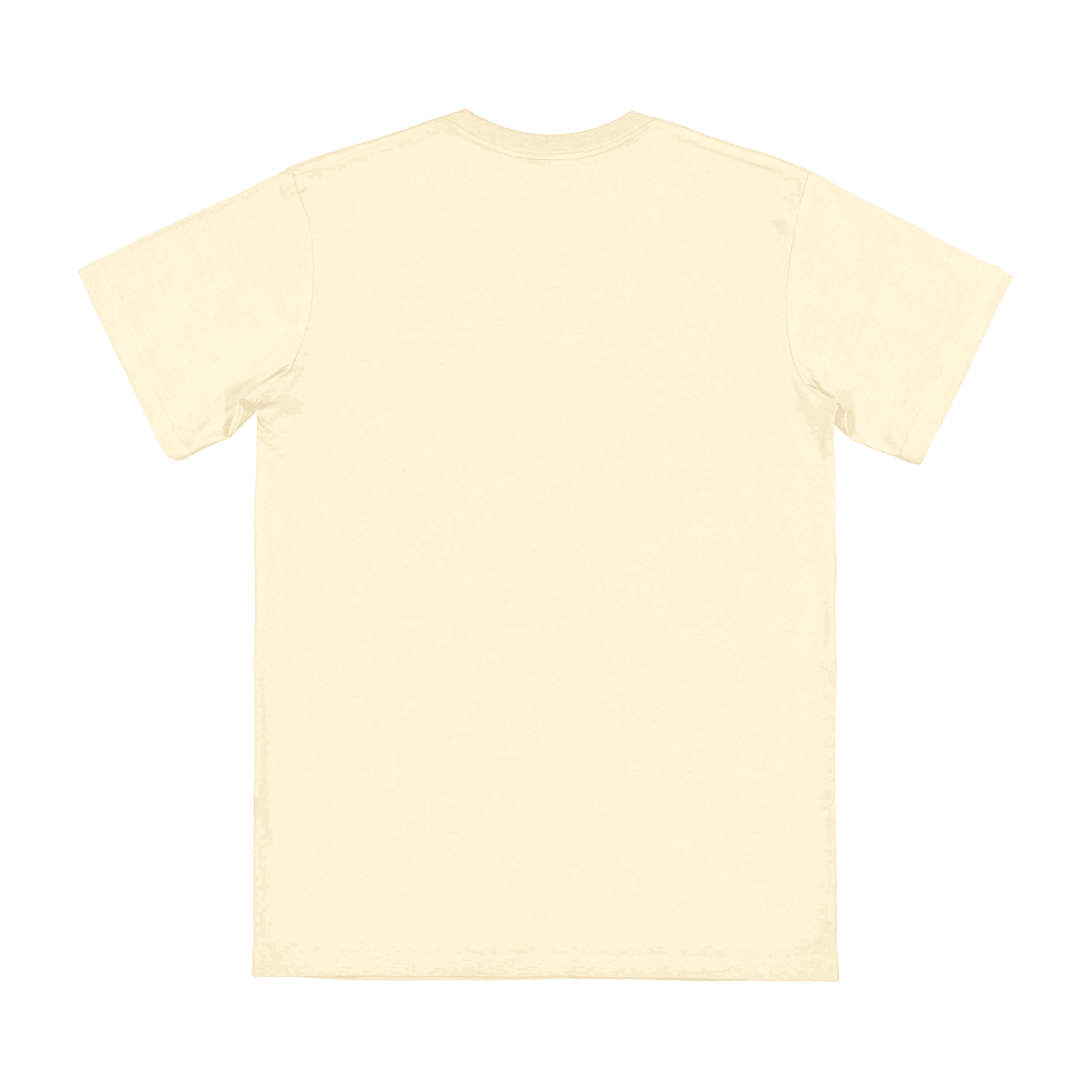 A light beige adult T-shirt with a standard fit and short sleeves. The back is plain with no designs.