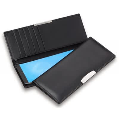 Premium Leather Cheque Book Wallet with Silver Trim
