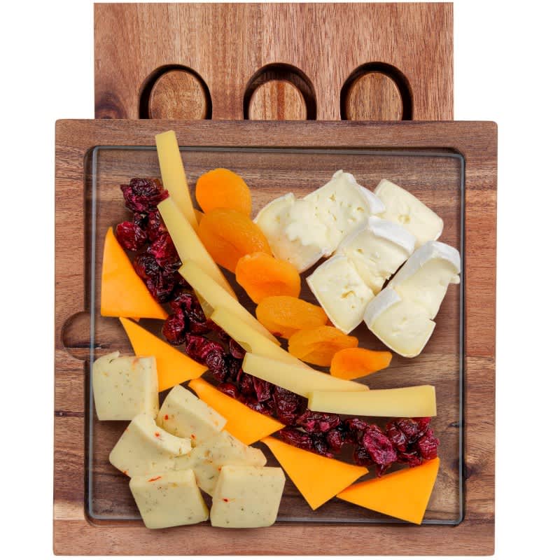 Braemar Glass Cheese Board & Knife Set - D387 Image