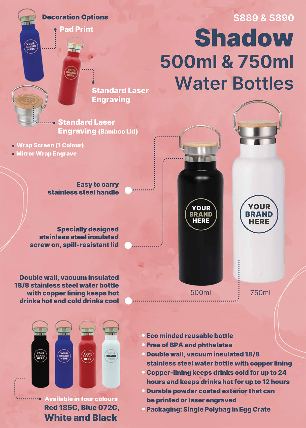 Shadow 500ml Water Bottle - S889 Image