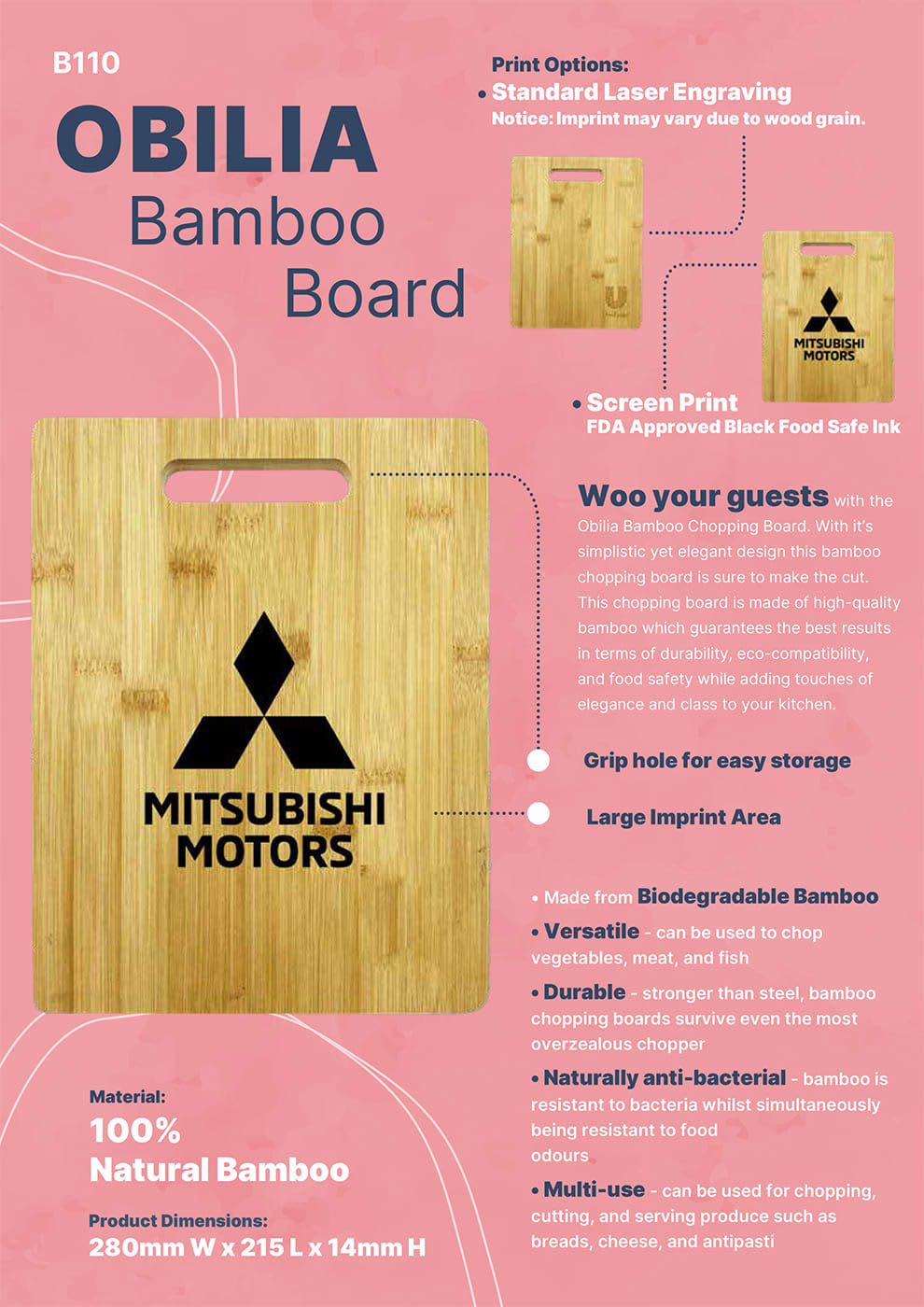 Obilia Bamboo Chopping Board - B110 Image