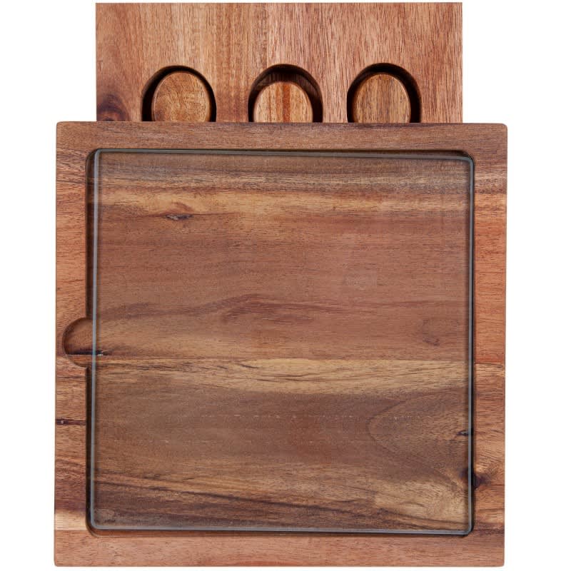 Braemar Glass Cheese Board & Knife Set - D387 Image