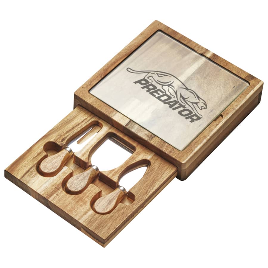 Braemar Glass Cheese Board & Knife Set - D387 Image