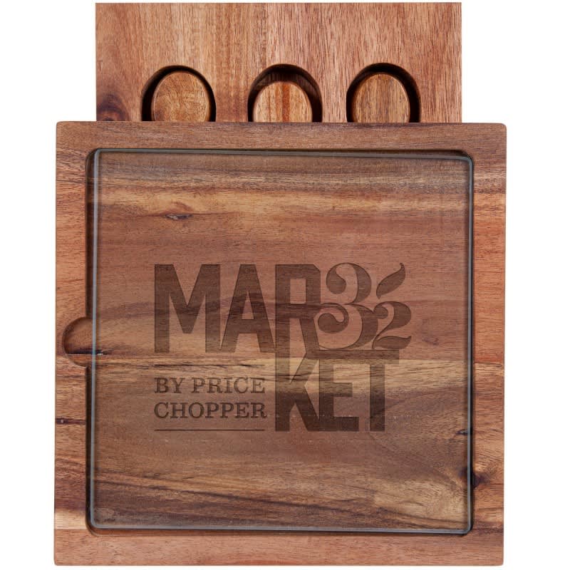 Braemar Glass Cheese Board & Knife Set - D387 Image