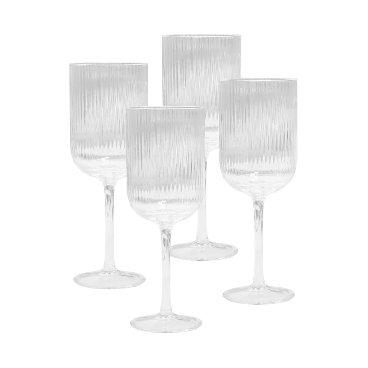 Ivy Ribbed Wine Glasses - G102 Image 