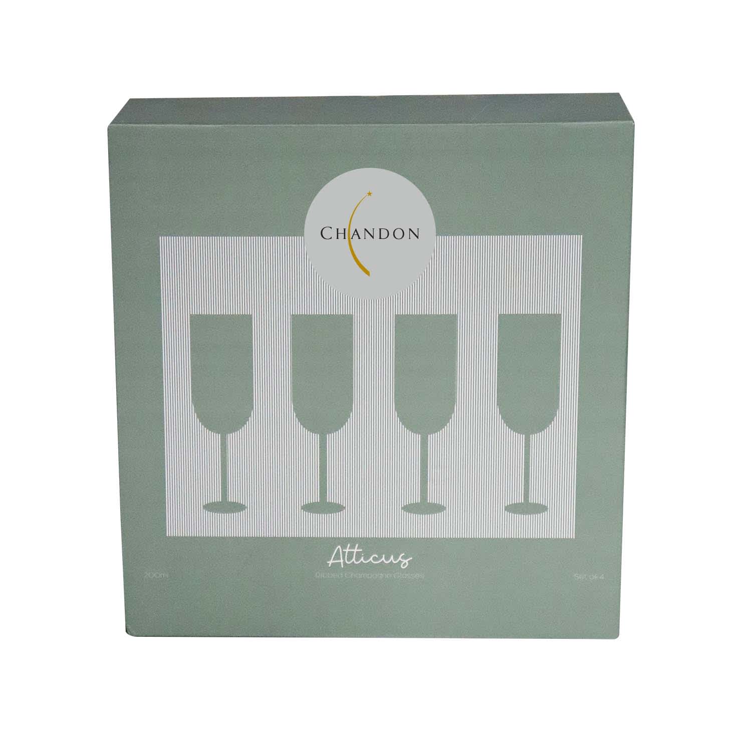 Atticus Ribbed Champagne Glasses - G103 Image