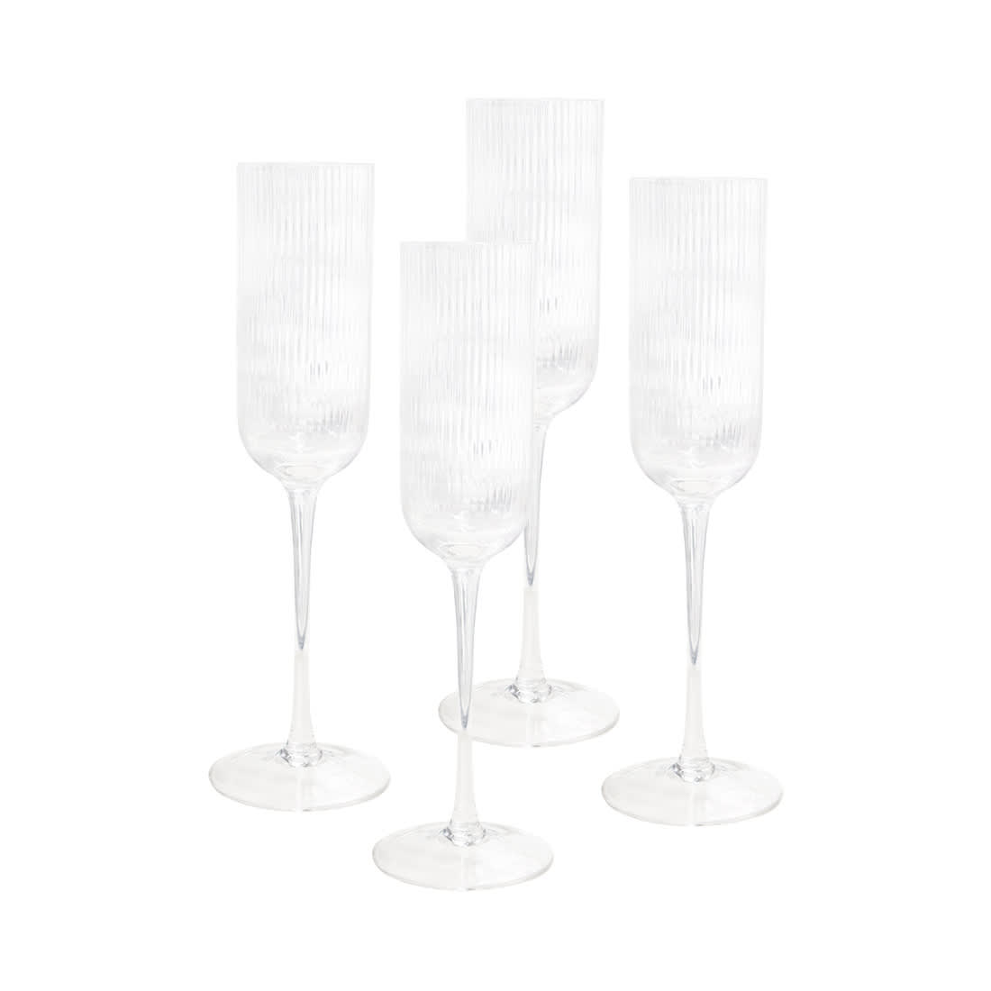 Atticus Ribbed Champagne Glasses - G103 Image