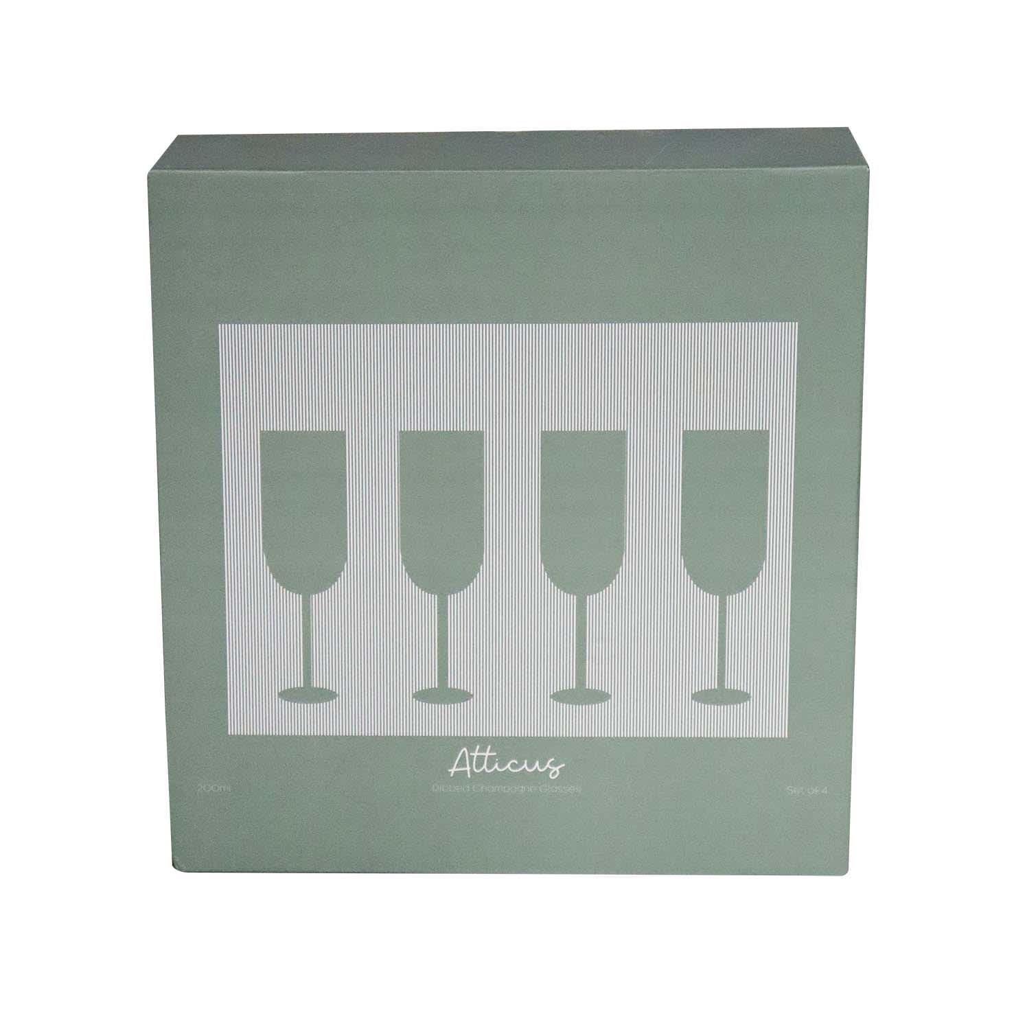 Atticus Ribbed Champagne Glasses - G103 Image
