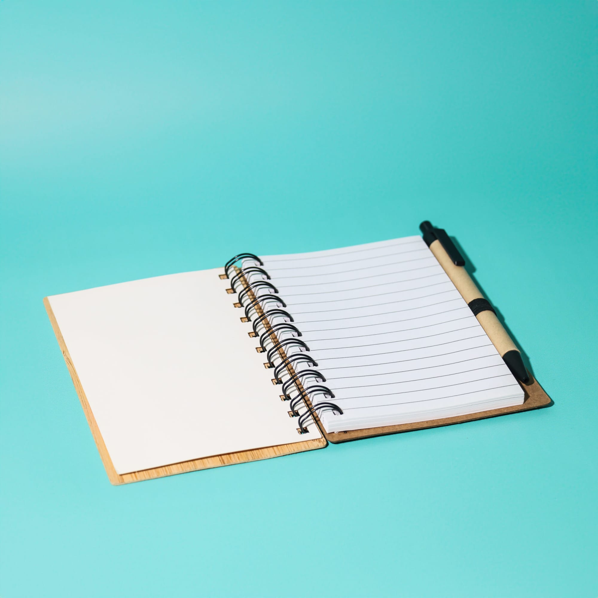 Alternative view of Bamboo Notebook with Pen