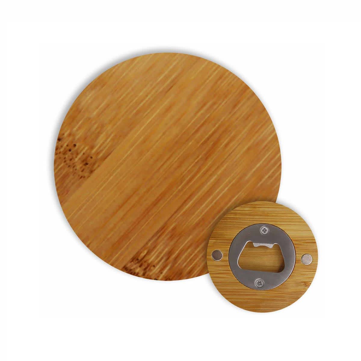 Round Bamboo Bottle Opener - K280 Image