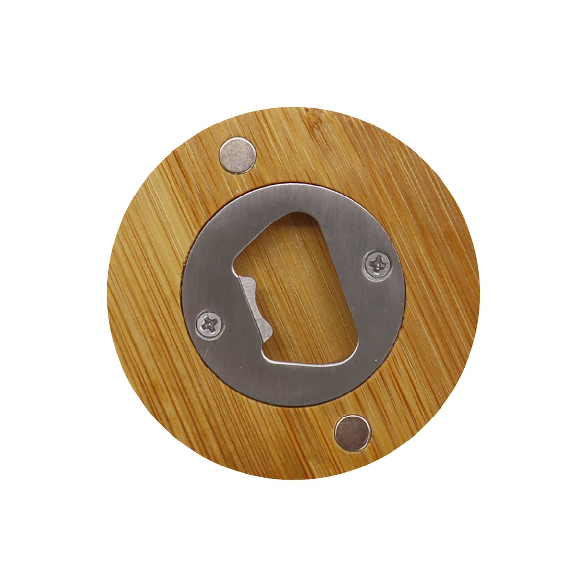 Round Bamboo Bottle Opener - K280 Image