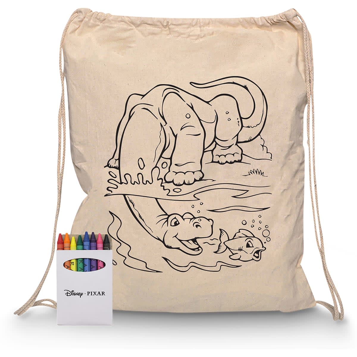 Squiggle Calico Drawstring Bag + Crayon set - RB1020S Image 