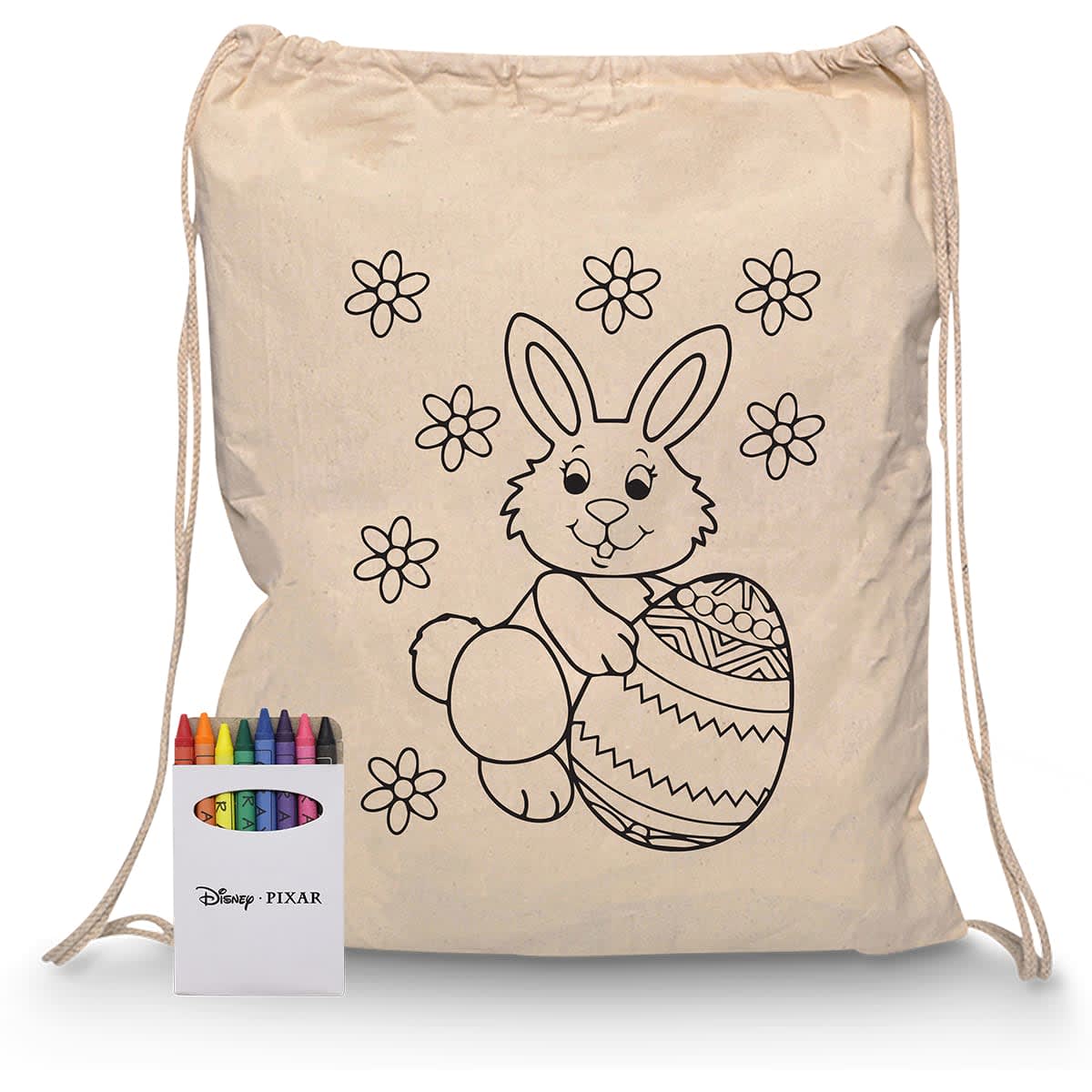 Squiggle Calico Drawstring Bag + Crayon set - RB1020S Image 