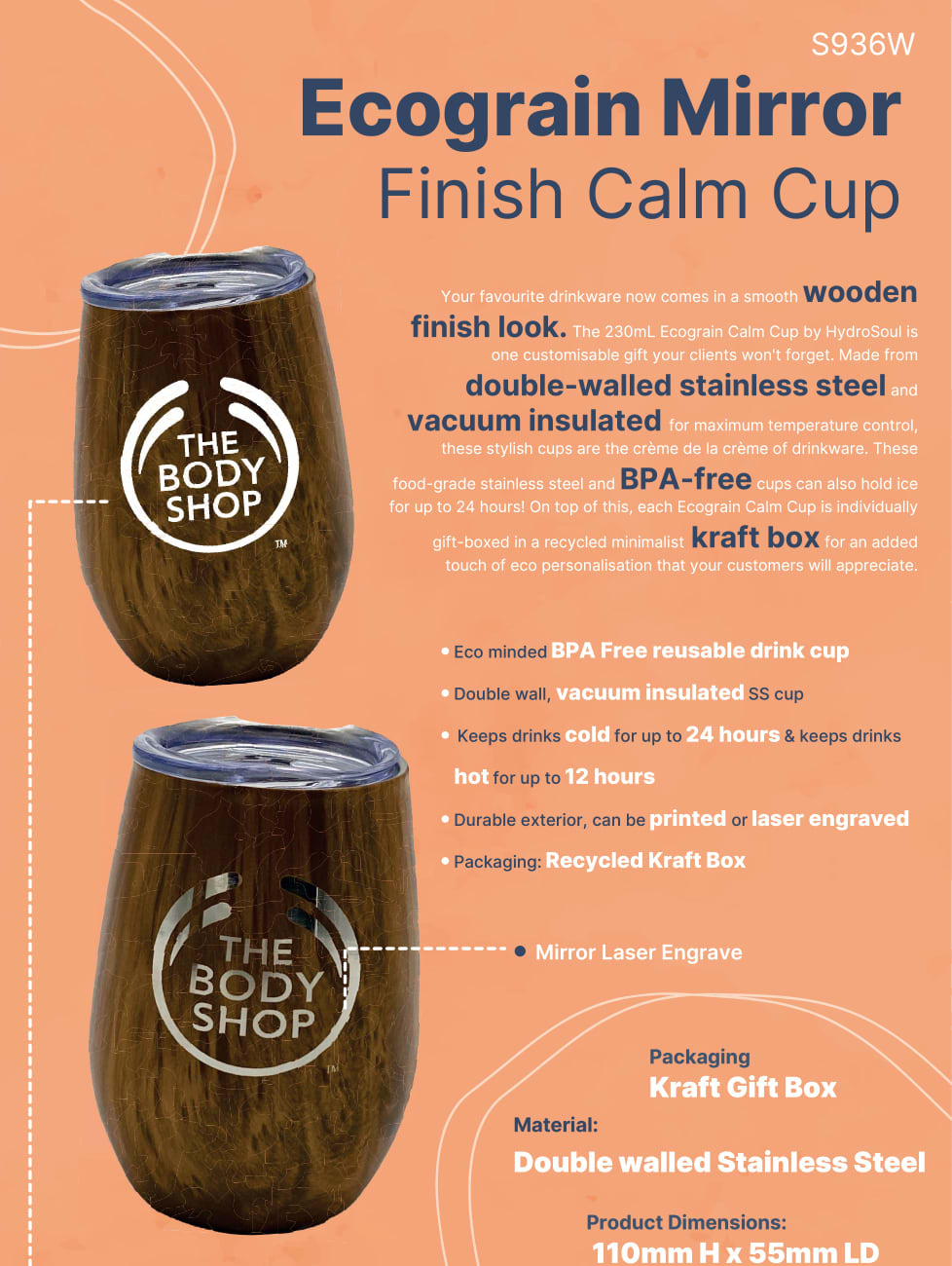 Ecograin Mirror Finish Calm Cup - S936W Image 