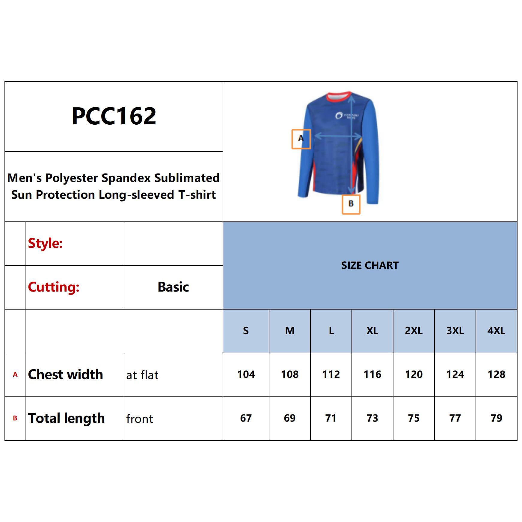 Men's Polyester Spandex Sublimated Sun Protection Long-sleeved T-shirt - PCC162 Image