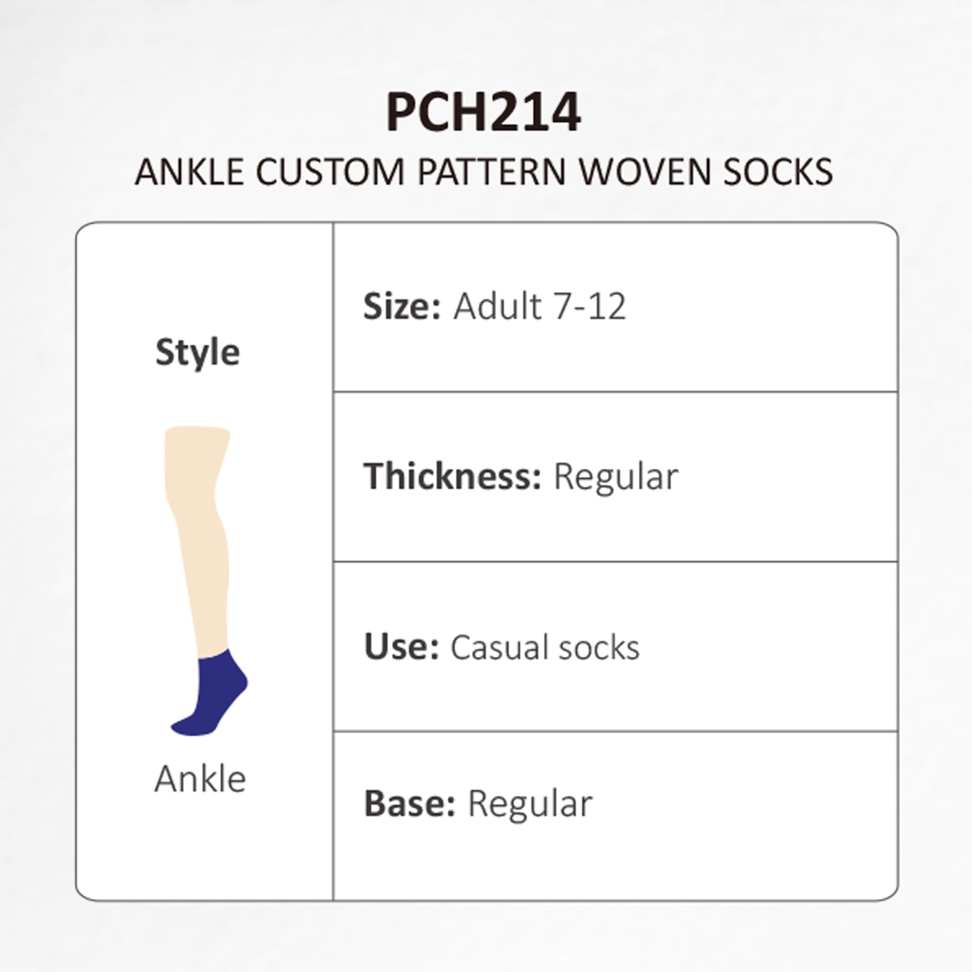 Ankle Custom Pattern Woven Socks - PCH214 Image