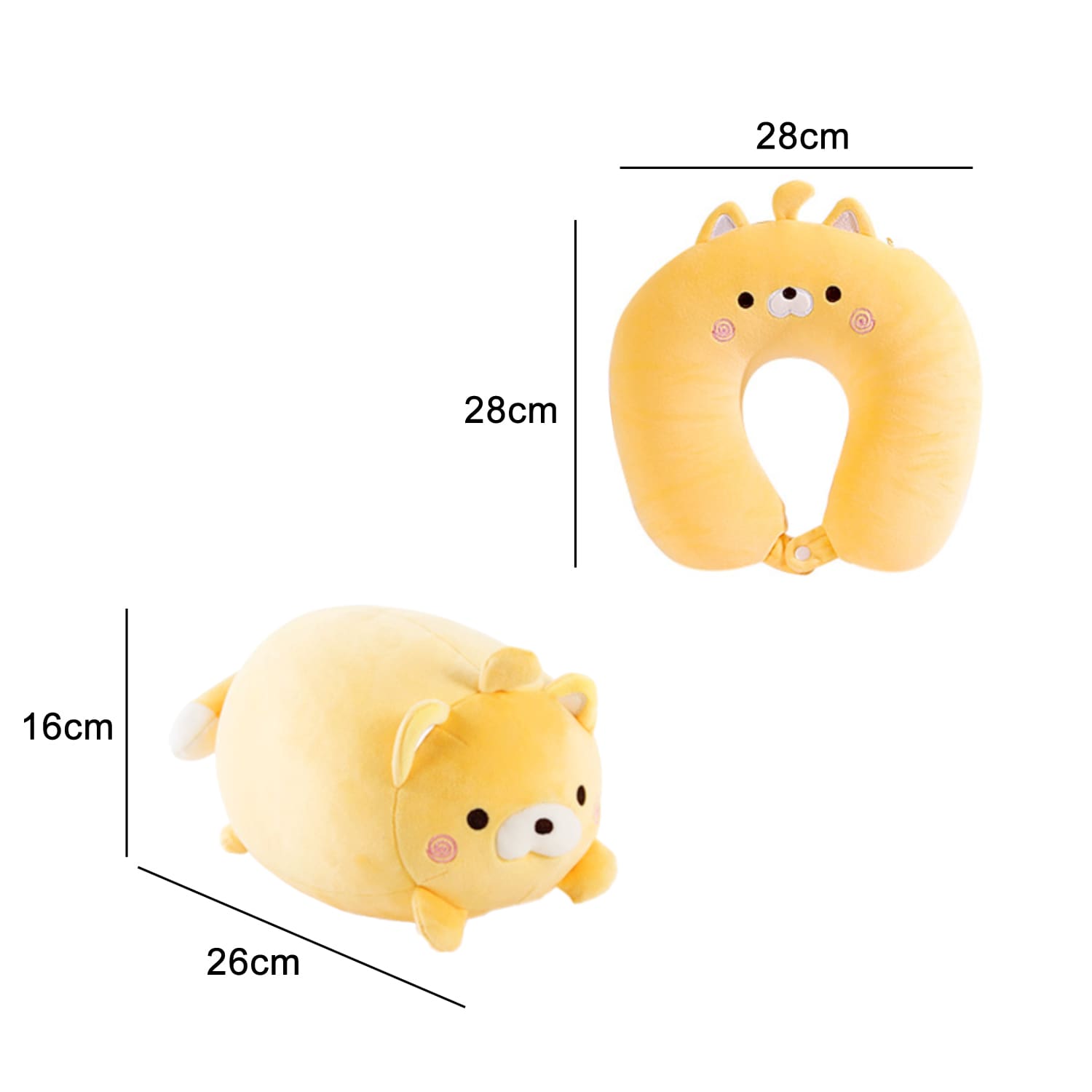 Cat Shaped 2 In 1 Travel Pillow - PCTP003 Image 