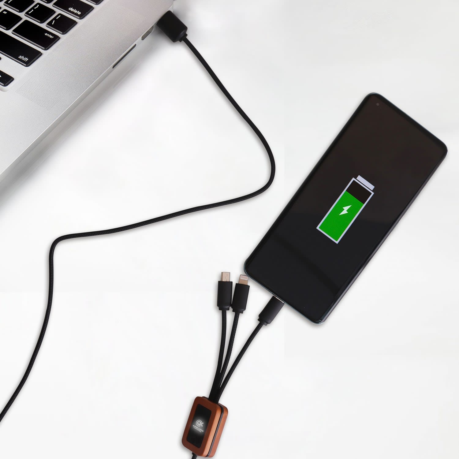 Long Light Up Charging Cable - Square Shape - PCBA120 Image 