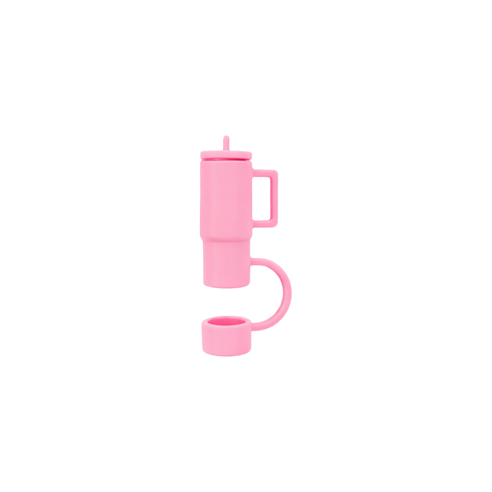 Alternative view of Cup Shaped Silicone Straw Cover