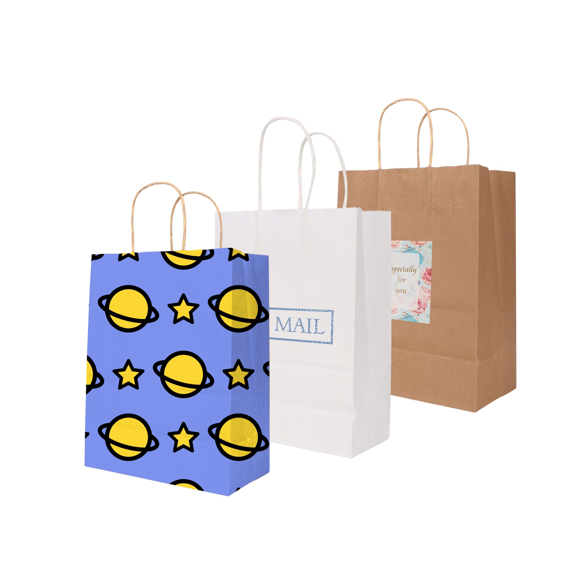 Twisted Handle Kraft Paper Bag(260x330x120mm)