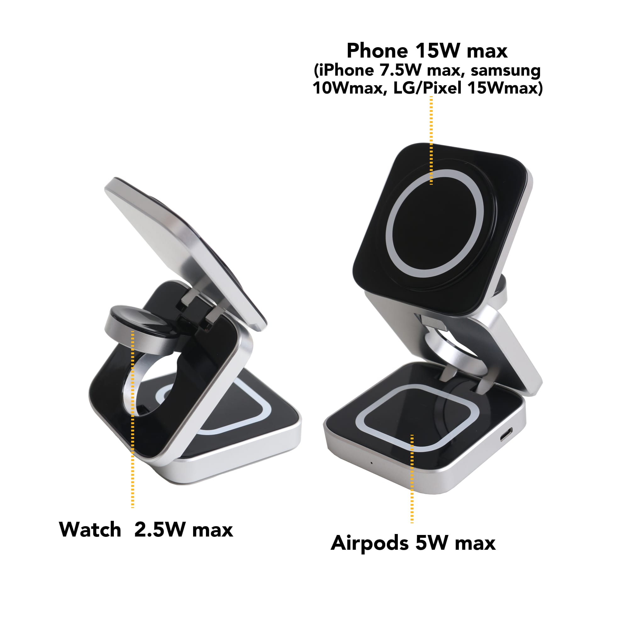 Alternative view of Standard 3 in 1 Foldable Wireless Charger Stand