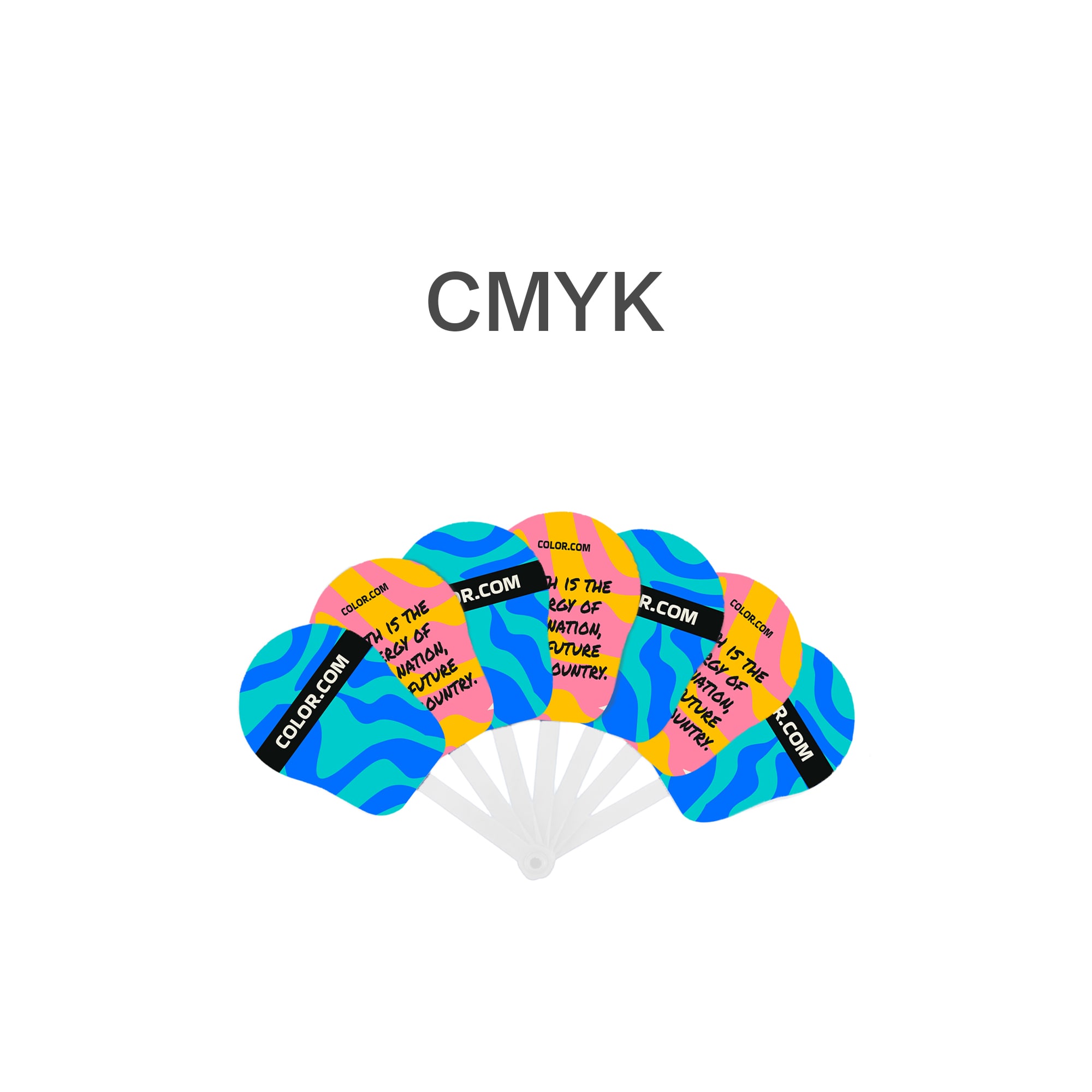 Seven-pieces Plastic Hand Fan
