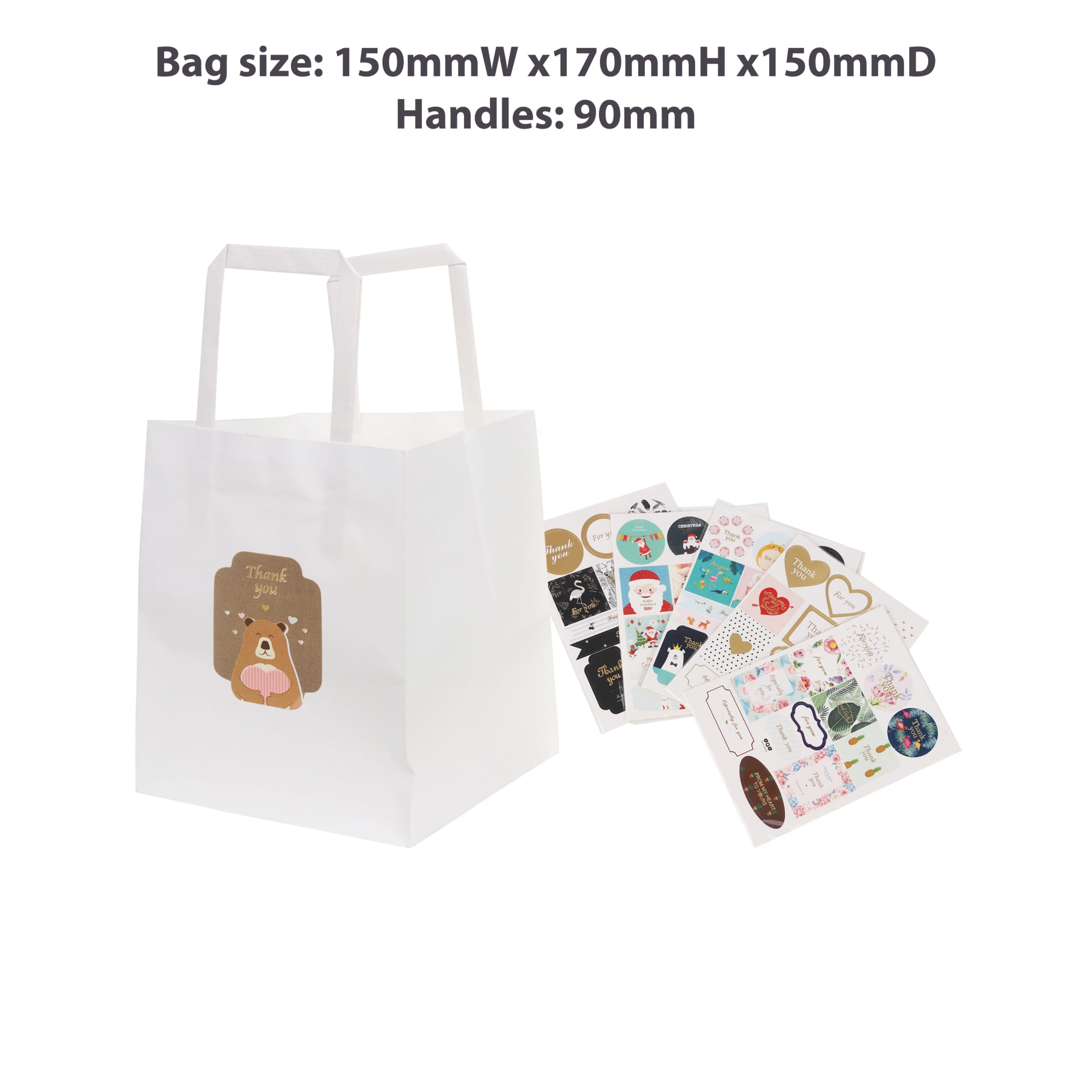 Flat Handle Kraft Paper Bag(150x170x150mm) - PCPB020 Image