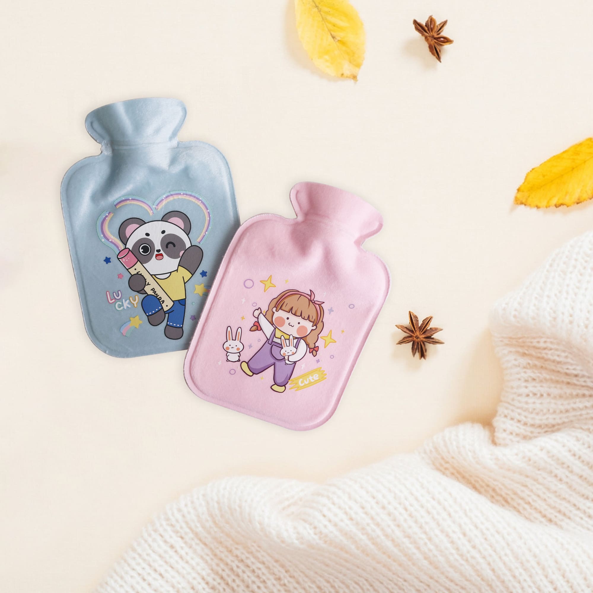 Hot Water Bottle with Plush Cover - PXL100 Image 