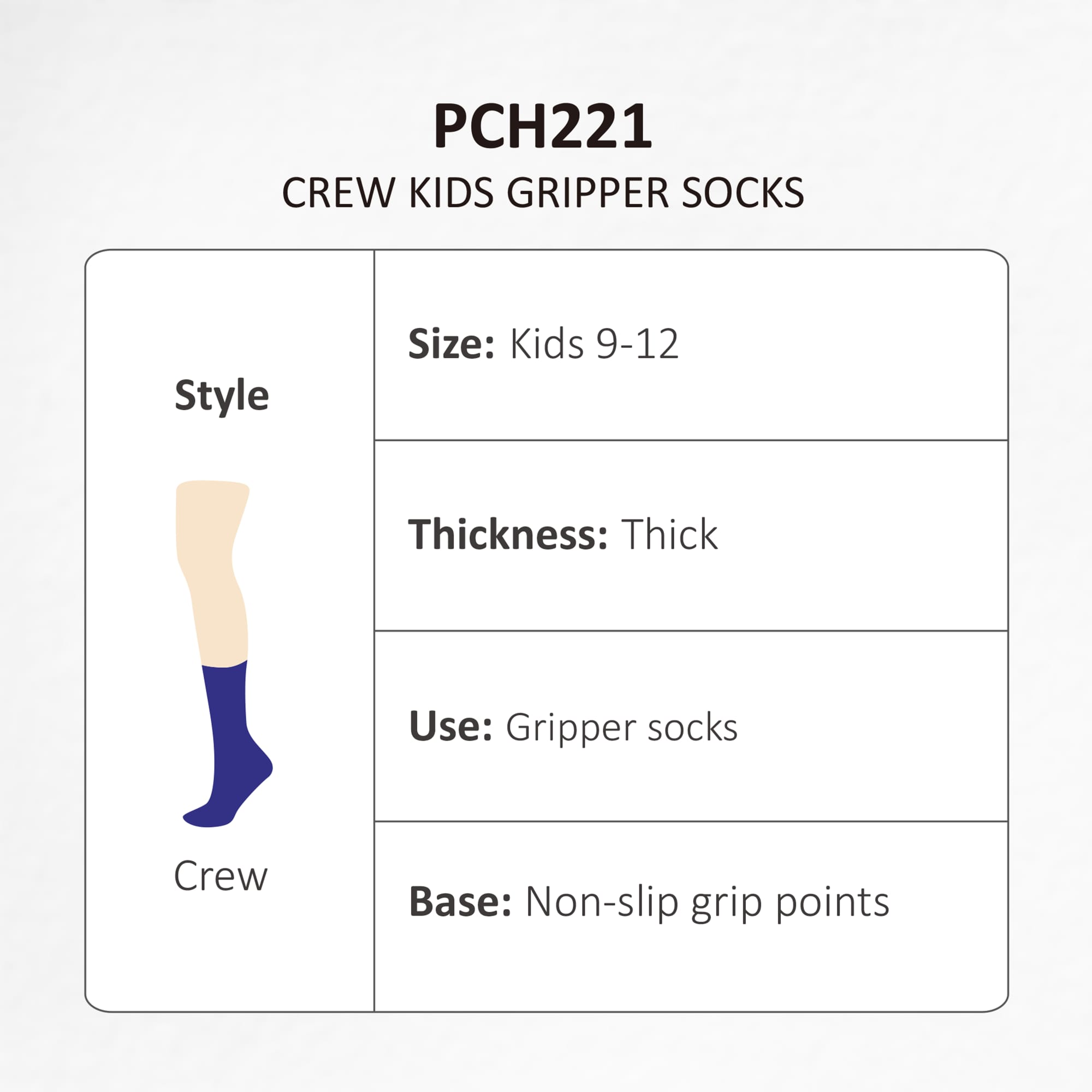 Crew Kids Gripper Socks - PCH221 Image 