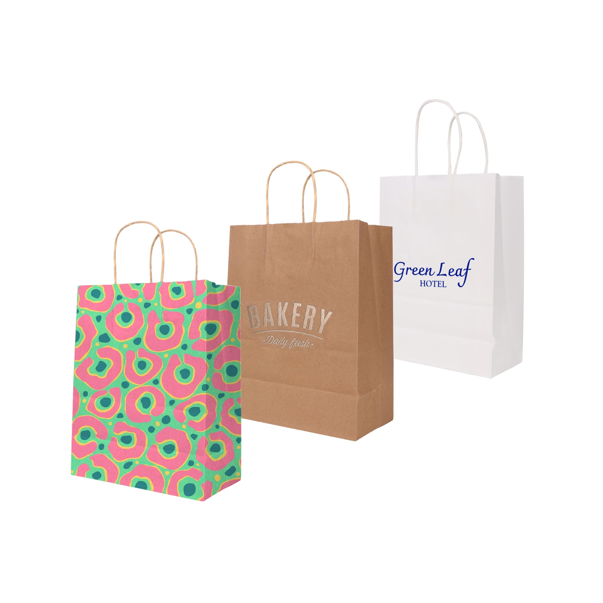 Twisted Handle Kraft Paper Bag(220x270x110mm)