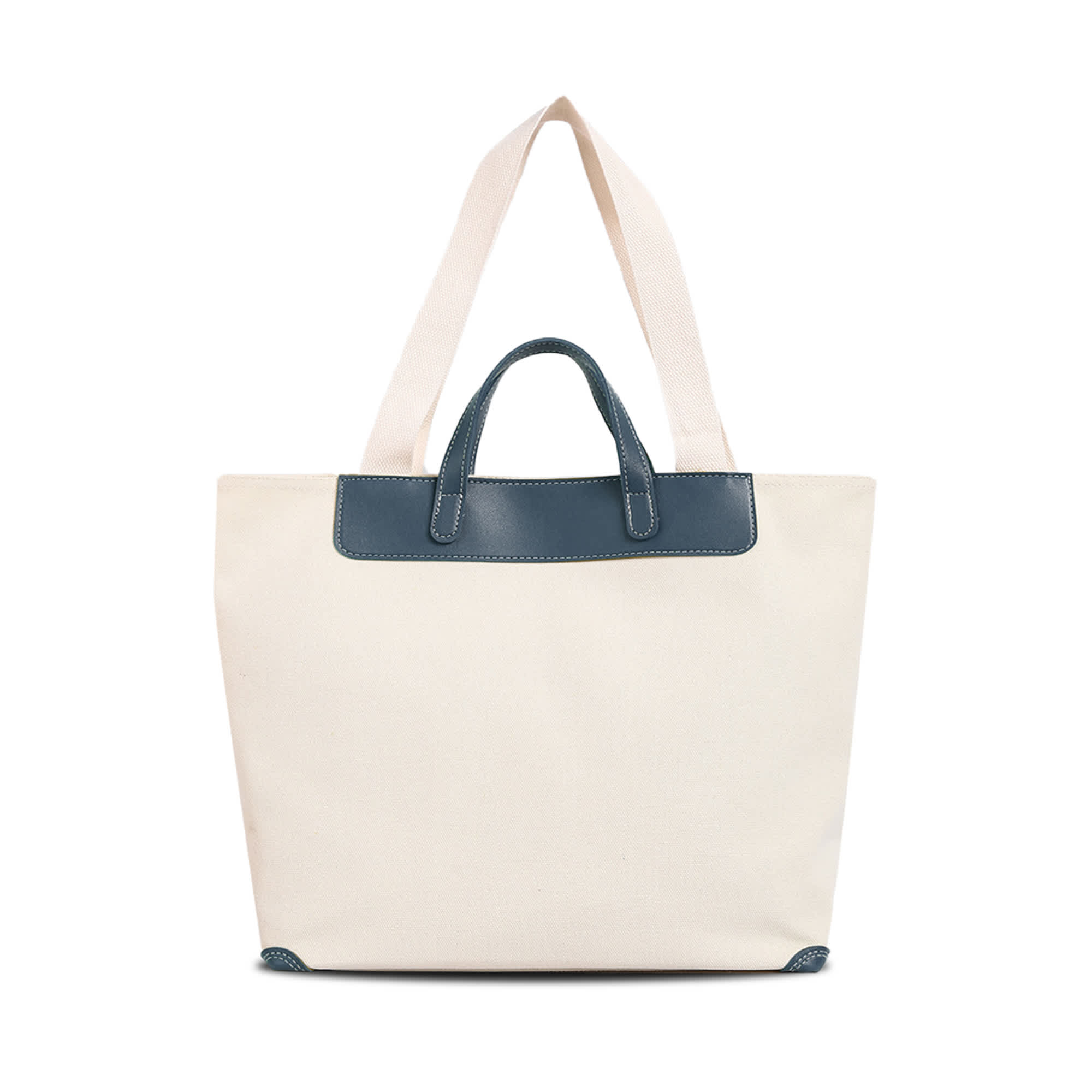 Canvas Bag With Leather Handle