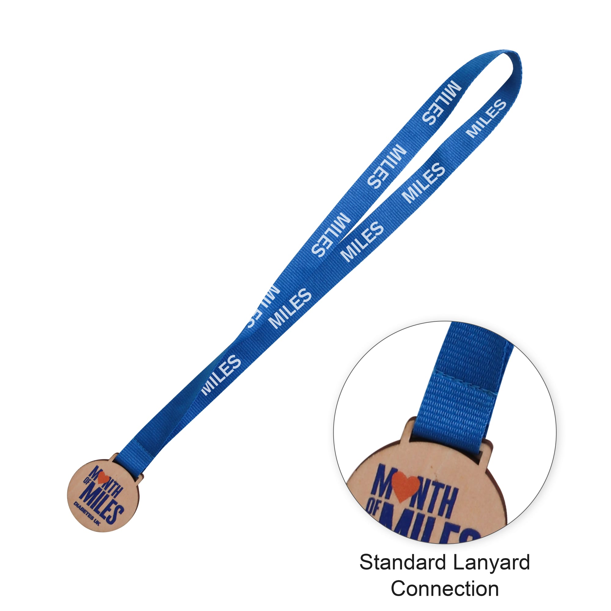 Alternative view of Custom Shaped Wooden Medal with Bamboo Lanyard