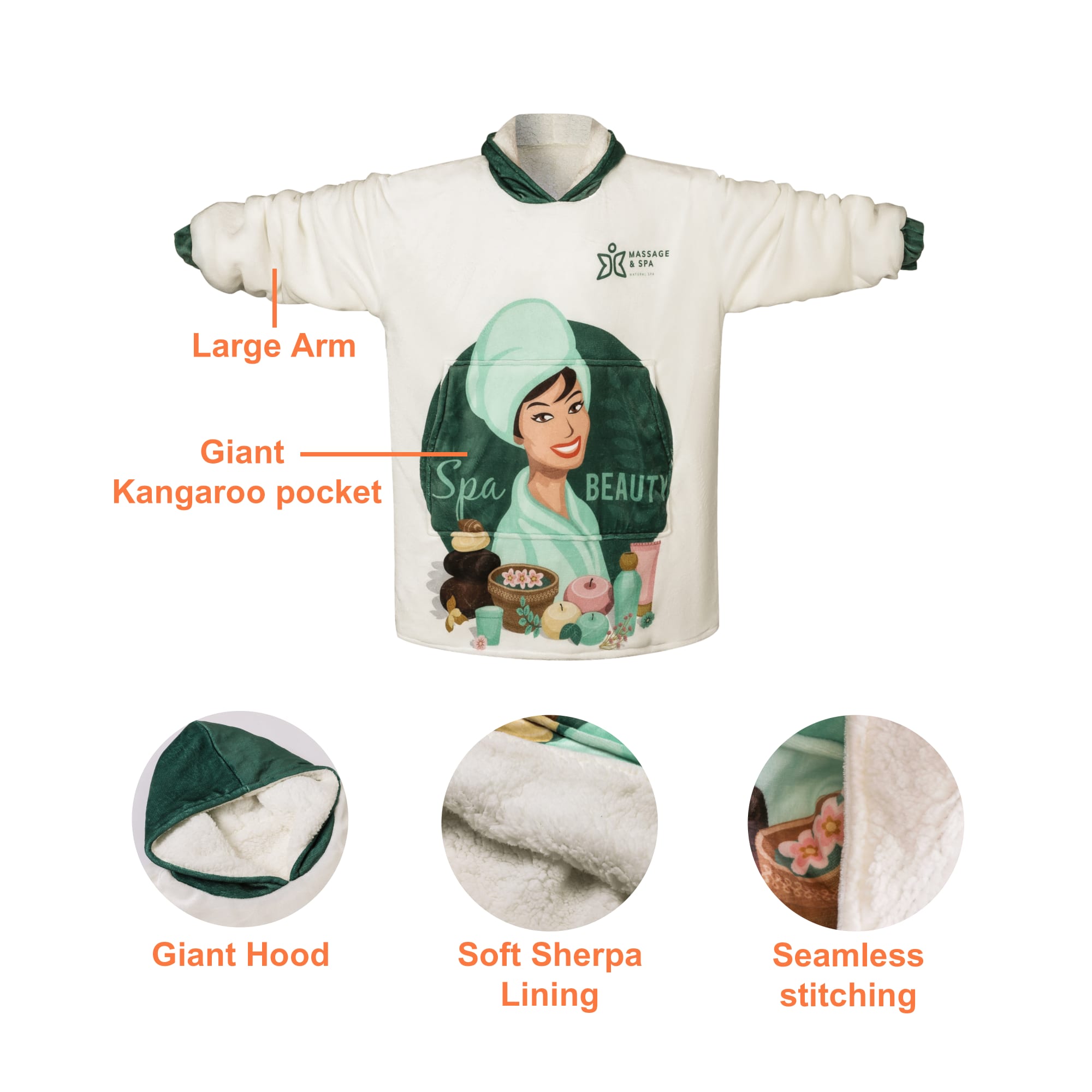 Premium Polyester Sublimated Wearable Blanket - PCC061 Image