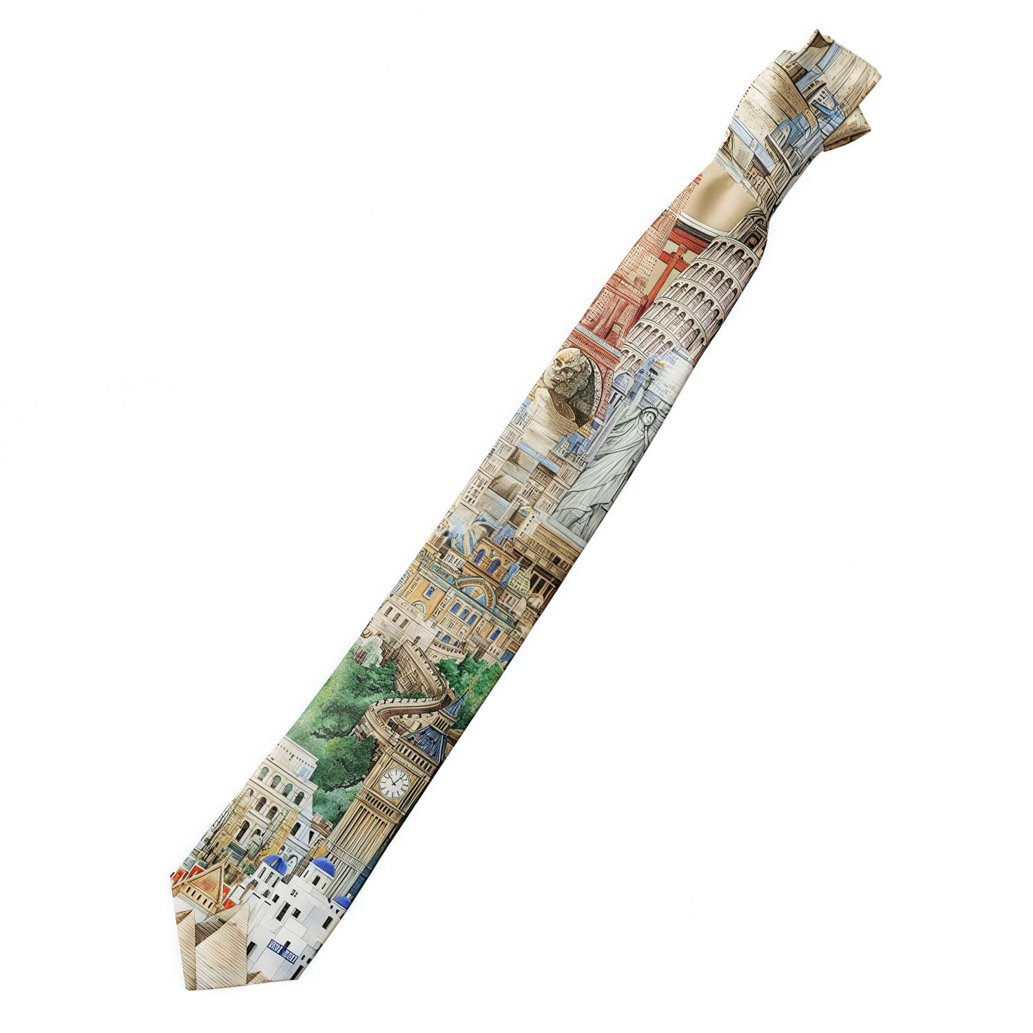 8cm Wide 100% Polyester Printed Tie