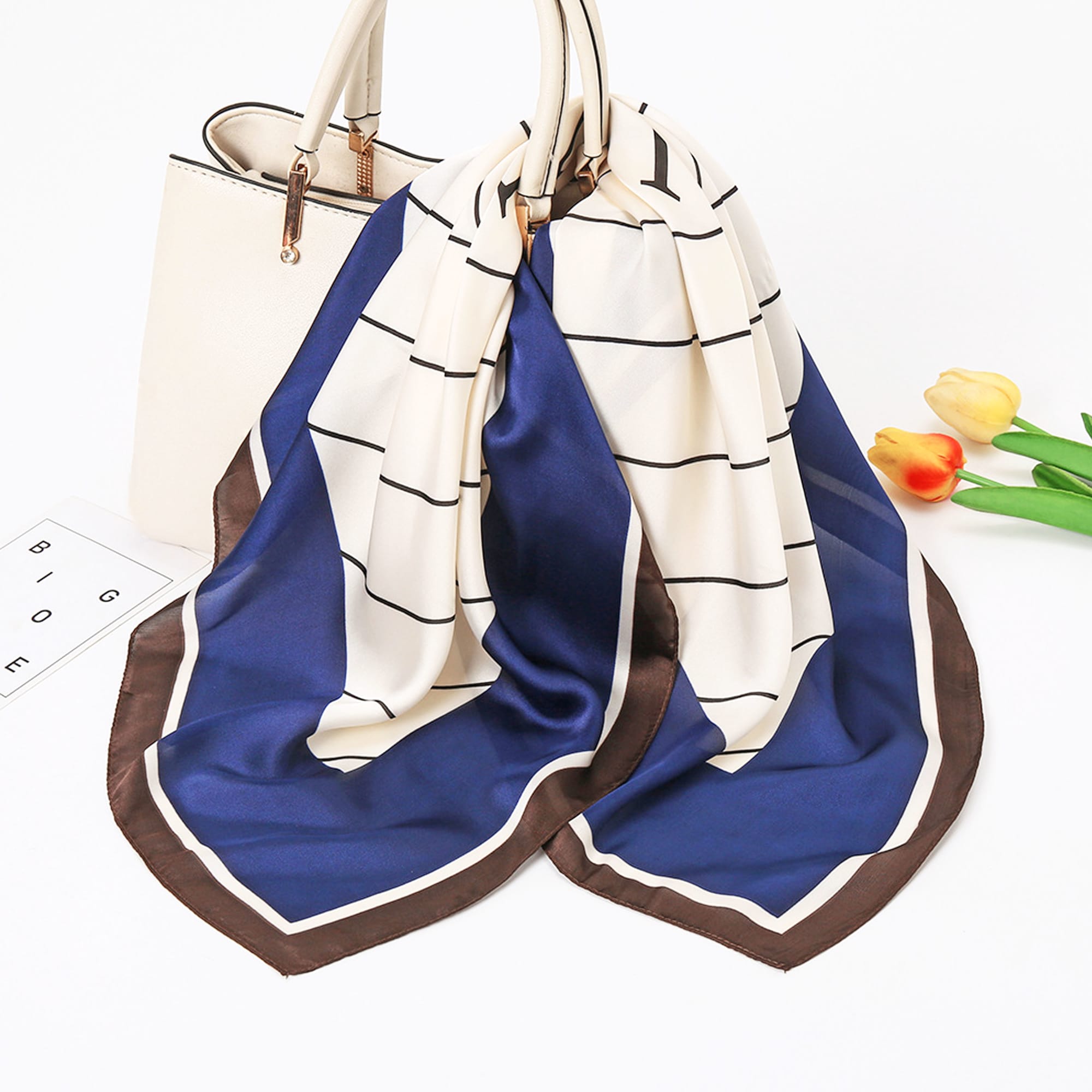 Silk Satin Chiffon Scarf - PCH831 Image